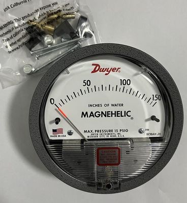 Dwyer Series 2000 Magnehelic Dwyer 2000-00D Magnehelic Differential Pressure Gauge 0-0.25 In H2O, 2% Acc