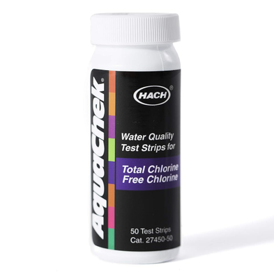 100% New Hach Free & Total Chlorine Test Strips with 0-10 mg/L Range for Swift On-Site Evaluation, 50 Tests per Package