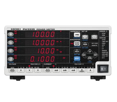 Hioki PW3335 Benchtop Power Meter dan Analyzer dengan Fase Tunggal/dua kawat 10 Hz hingga 640 Hz dan Pengukuran AC/DC 6 V hingga 1000 V