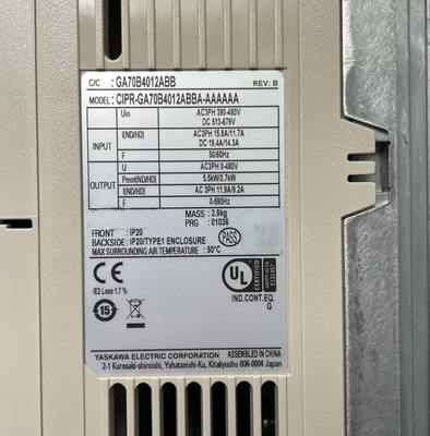 Yaskawa AC Drive GA700 series CIPR-GA70B4031ABBA Advanced General-Purpose Variable Frequency Drive